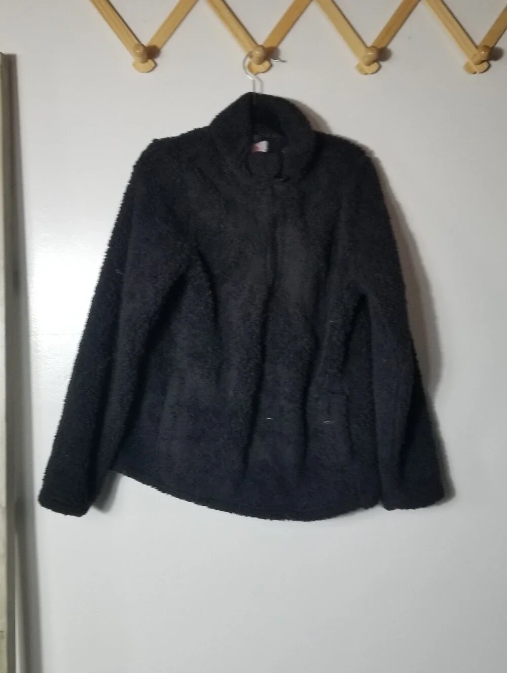 WONDER NATION GIRL'S BLACK SHERPA PULLOVER SIZE LARGE